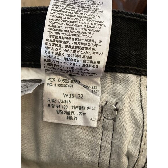 Levis 505 Jeans Men 33x32 (32x39*) Black Denim Straight Leg Cotton Zip READ - Picture 6 of 16